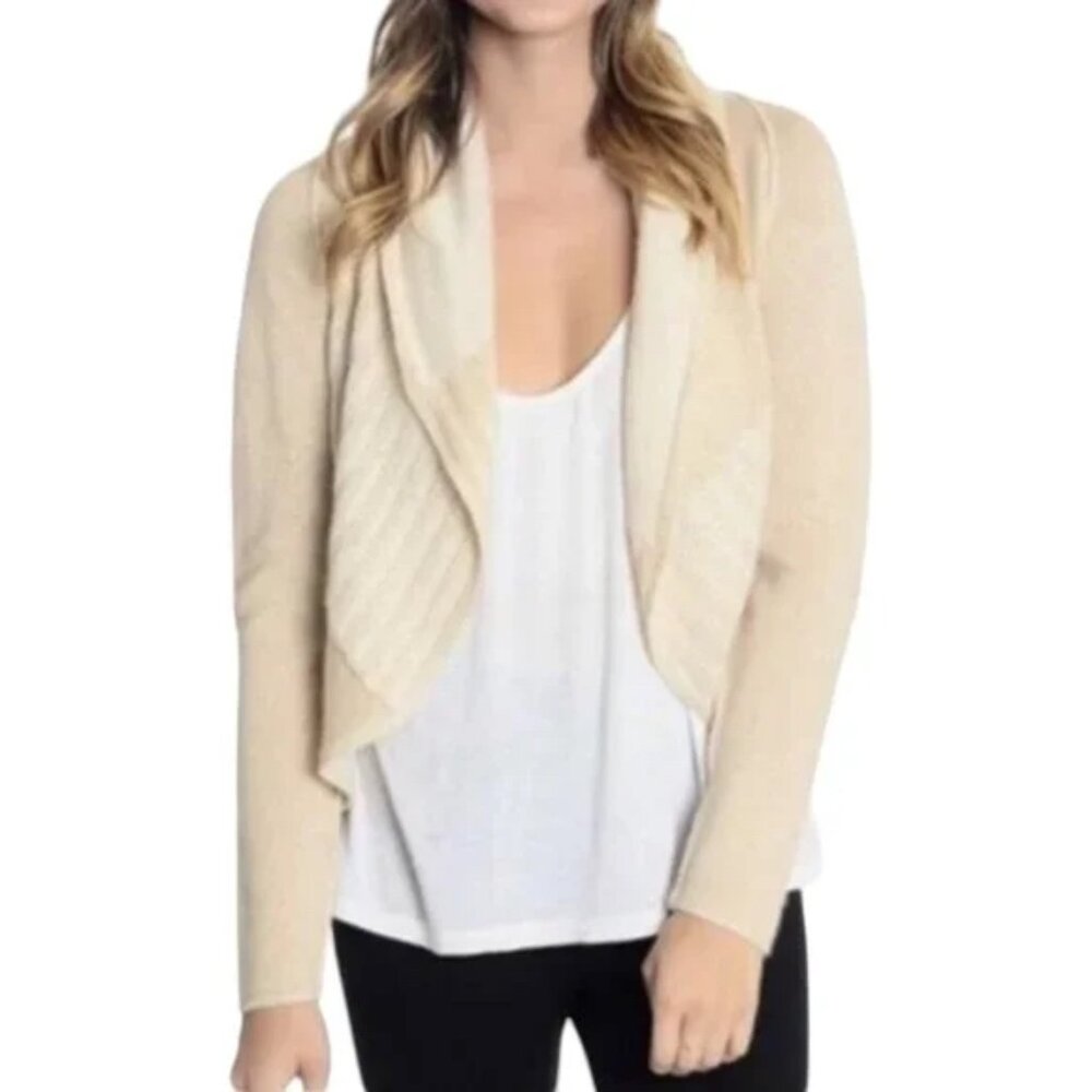 CAbi Cream Patchwork Circle Cardigan Sweater Style 483 Size M